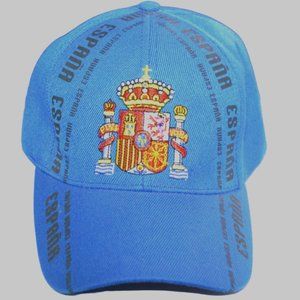 Baseball Style Cap Of Spain One Size Blue 100 % Cotton